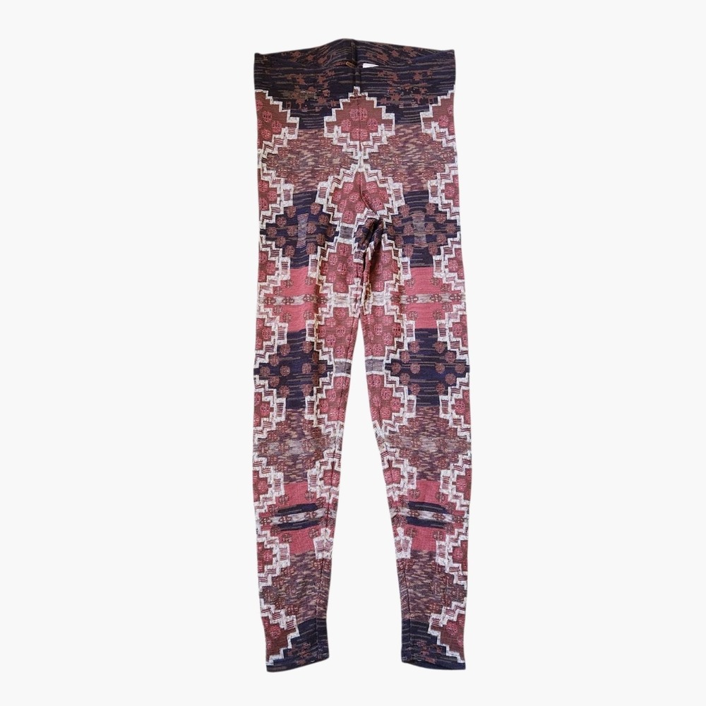 Free People Byzantine Sweater Leggings Aztec Print Pull Size S Textured Knit - Picture 2 of 7